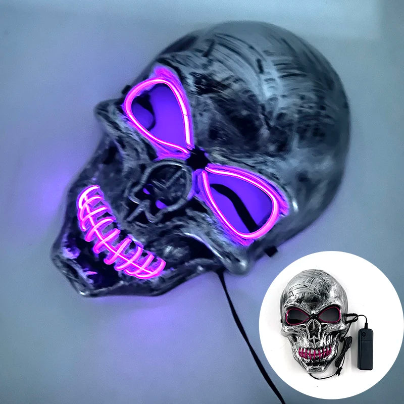 New Design Glowing Bloody Rabbit Mask Led Neon Cosplay Bear  Mask Halloween Horror Carnival Masquerade costume Decoration Props RISE DEFENSE SYSTEMS.AI PRODUCTS