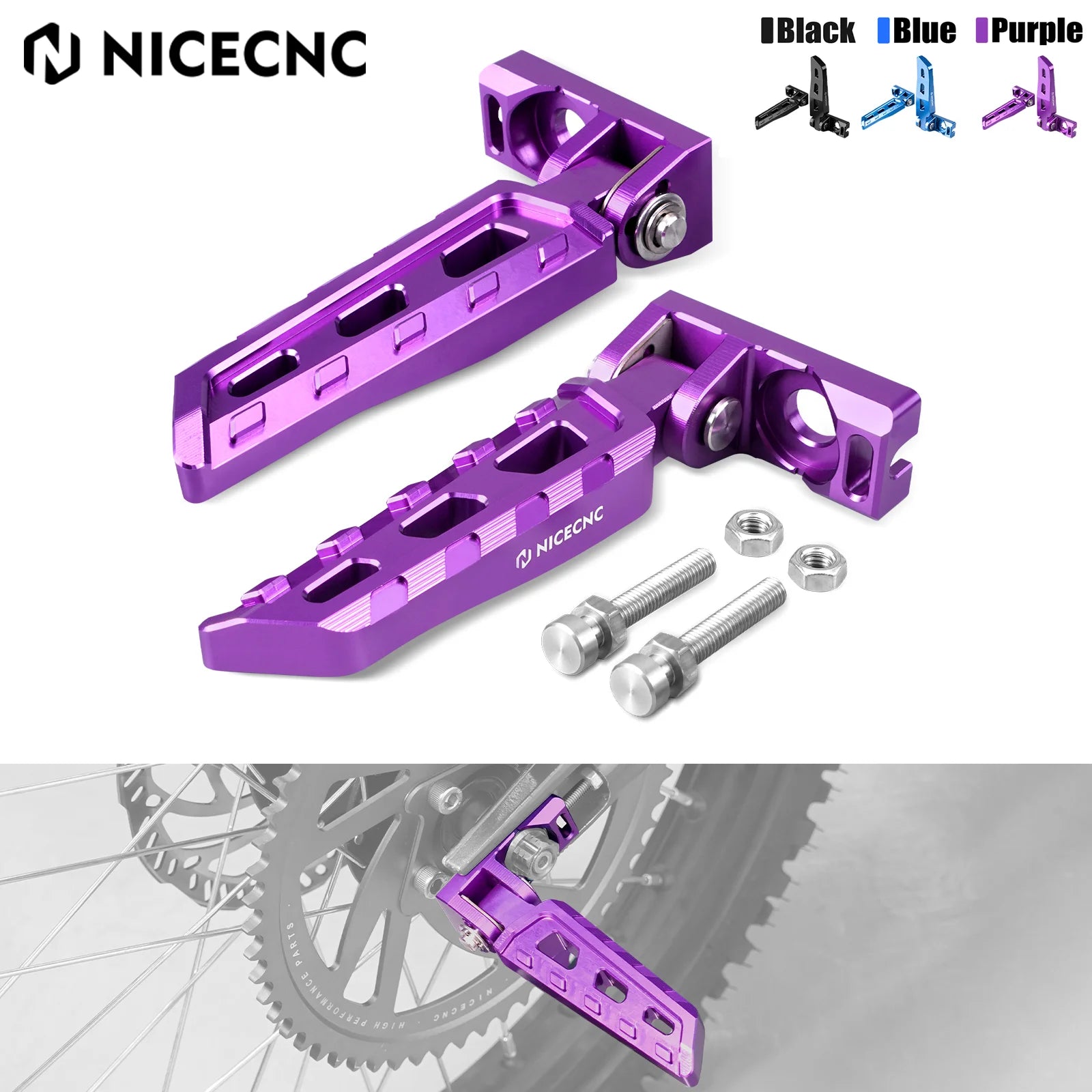 NICECNC For Surron Light Bee X S L1E Surron Electric Bike Chain Tensioner Adjuster Block Rear Stund Peg Kit For Segway X160 X260 RISE DEFENSE SYSTEMS.AI PRODUCTS