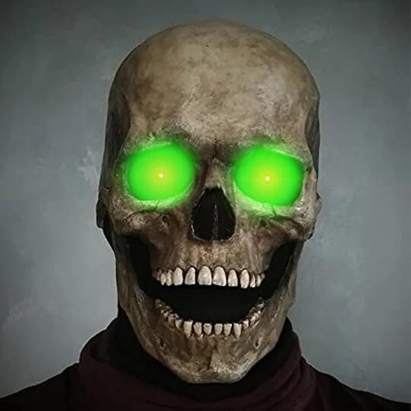 Halloween Skull Masks  LED Eyes Glowing Mouth Movable Horror Skull Head Mask Skull Full Head Bone Cover Haunted House Props RISE DEFENSE SYSTEMS.AI PRODUCTS