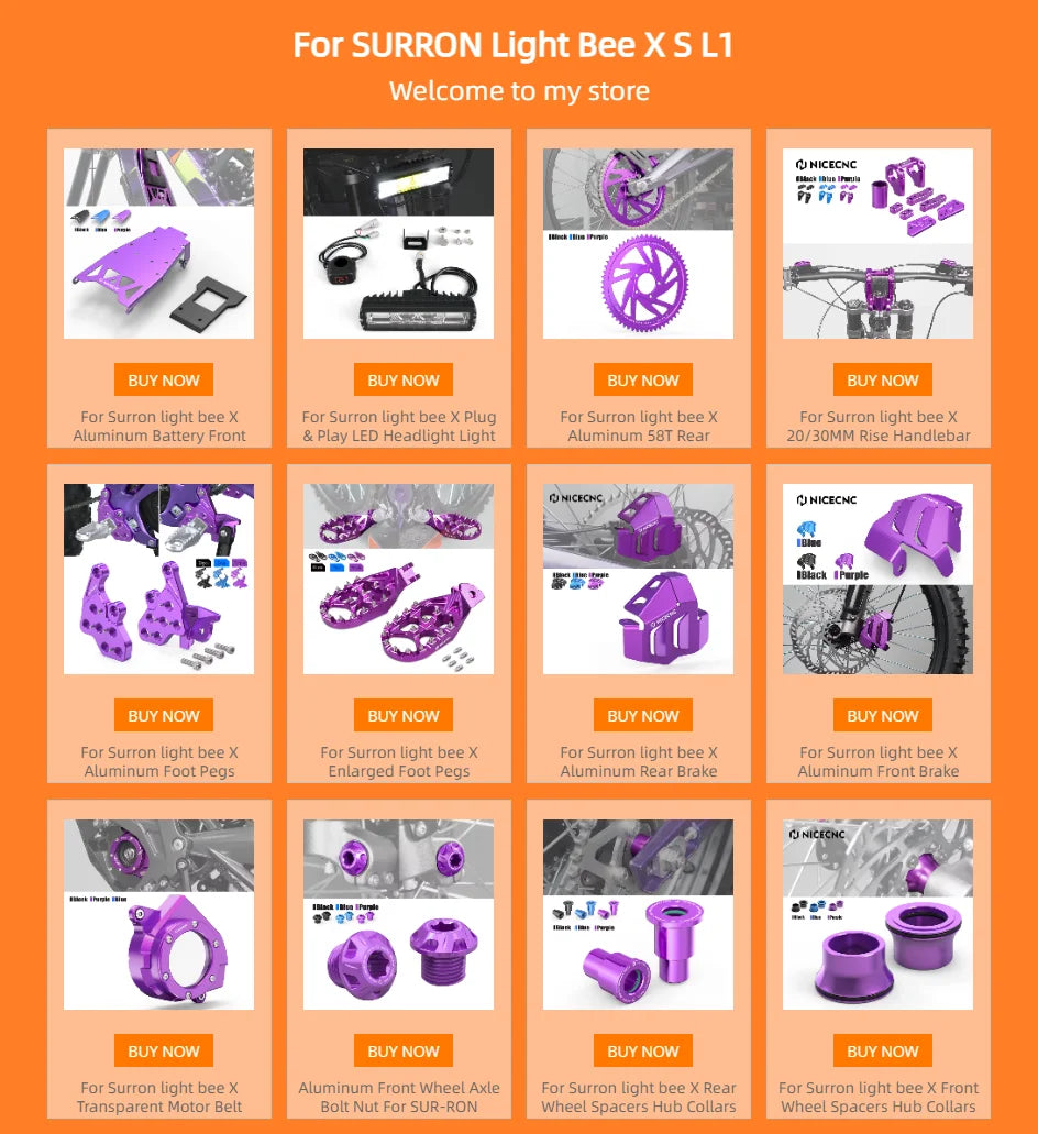 For Surron light bee X Belt Pulley Cover & Primary Belt Pulley Nut light bee S light bee L1E Segway X160 X260 Electric Dirt Bike RISE DEFENSE SYSTEMS.AI PRODUCTS
