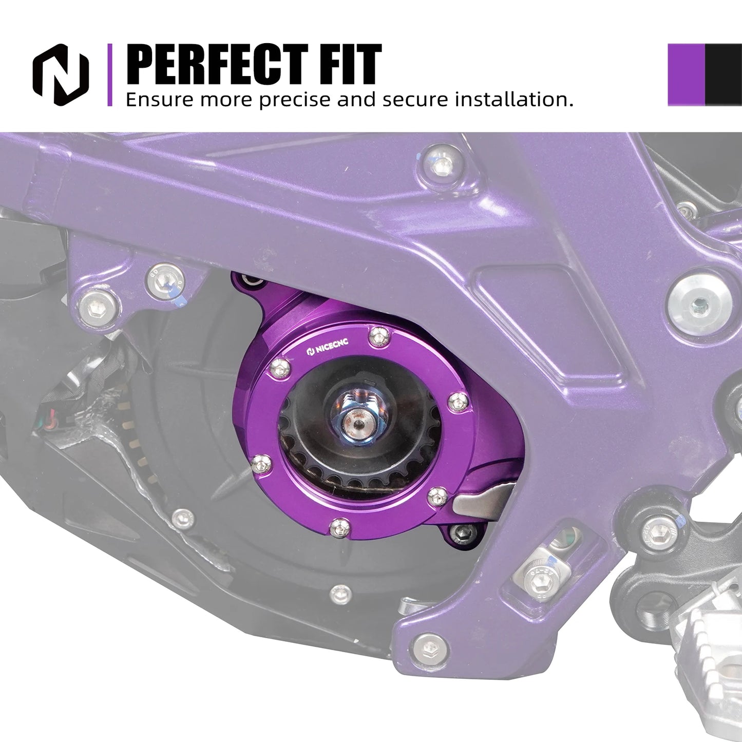 NICECNC For Surron Light Bee X Electric Bike Engine Case Saver Motor Pulley Guard Cover Light Bee S Primary Belt Pulley Nut Kit RISE DEFENSE SYSTEMS.AI PRODUCTS