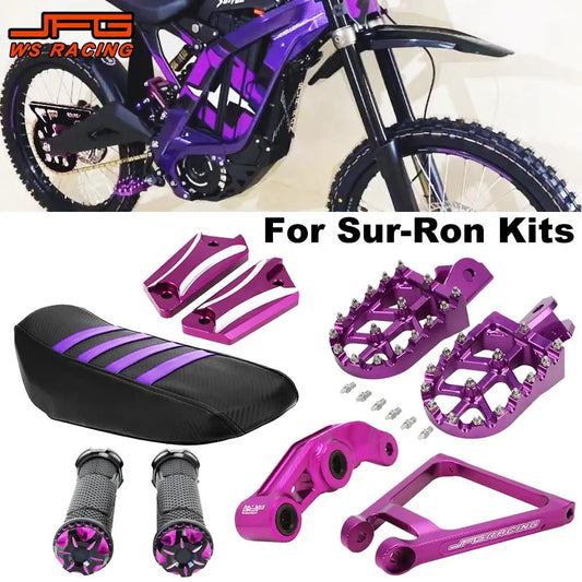CNC Footpegs Motorcycle Accessories Seat Cover Grips Suspension Linkage Peg For Surron Sur Ron Light bee S X Electric Bike Parts RISE DEFENSE SYSTEMS.AI PRODUCTS