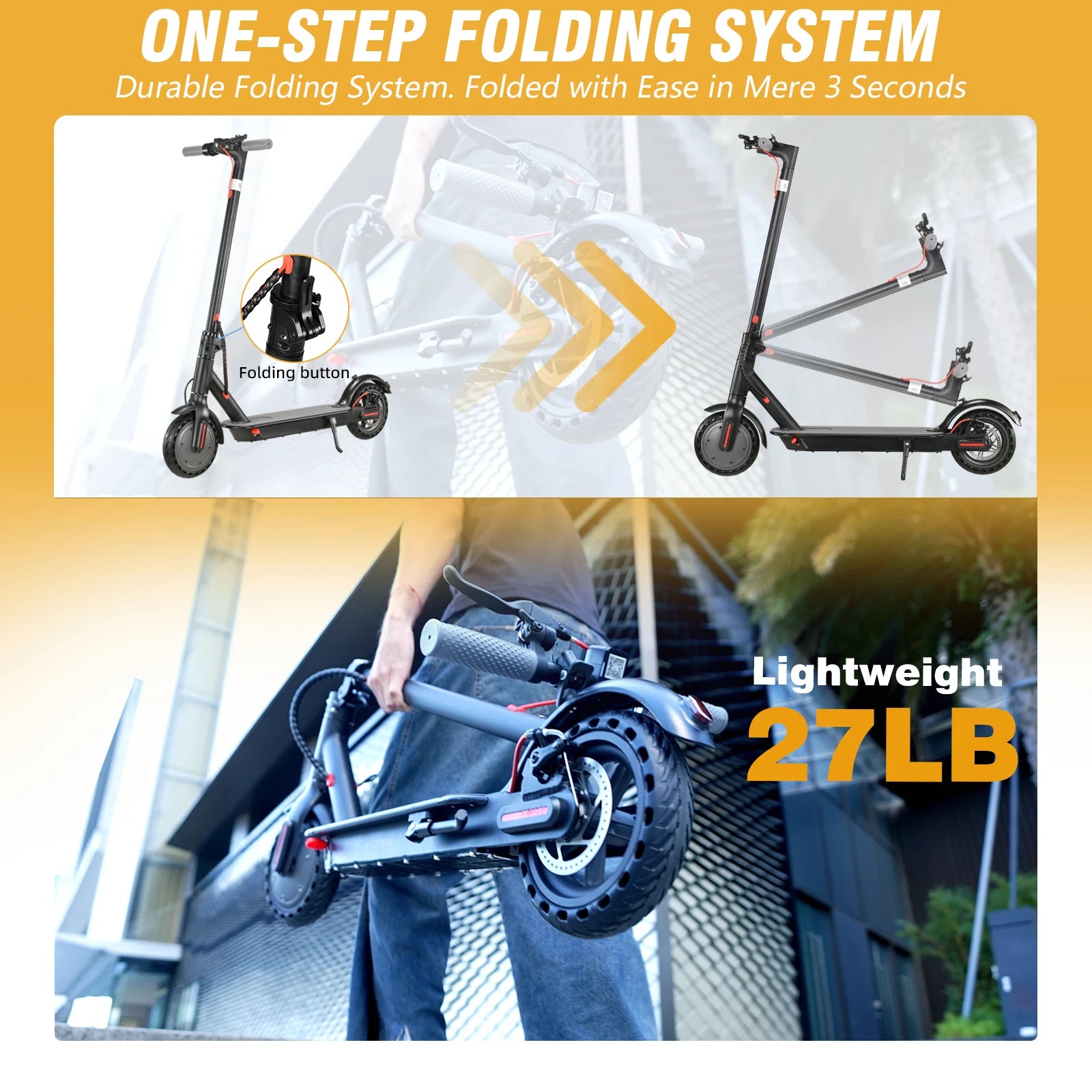 Black 350W Electric Scooter with Phone Holder for Adults Teens,36V 10.4Ah Battery,Floding Portable Commuter E-Scooter RISE DEFENSE SYSTEMS.AI PRODUCTS