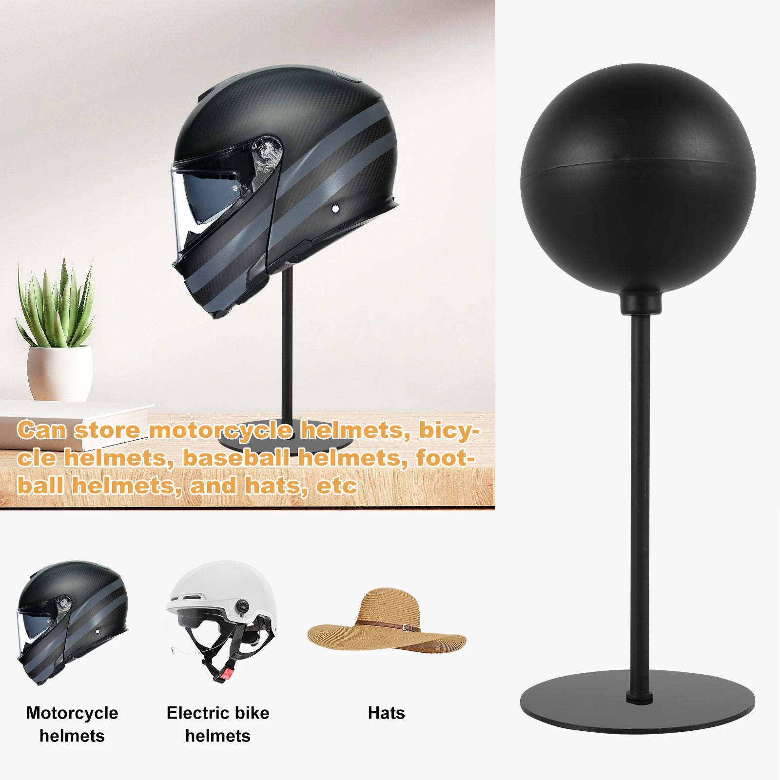 Helmet Stand, Motorcycle Helmet Display Stand Wall Mounted Rotatable Hat Stand, Hard hat, Handbag Storage Display Stand RISE DEFENSE SYSTEMS.AI PRODUCTS