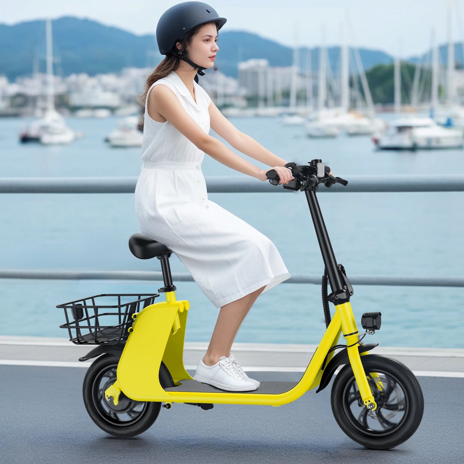 HEZZO Electric Scooter Adults W/ 36V 8Ah Battery 630W Peak Motor 15.5mph Max Speed 14 inch Folding Electric Bike Range 31 Miles RISE DEFENSE SYSTEMS.AI PRODUCTS