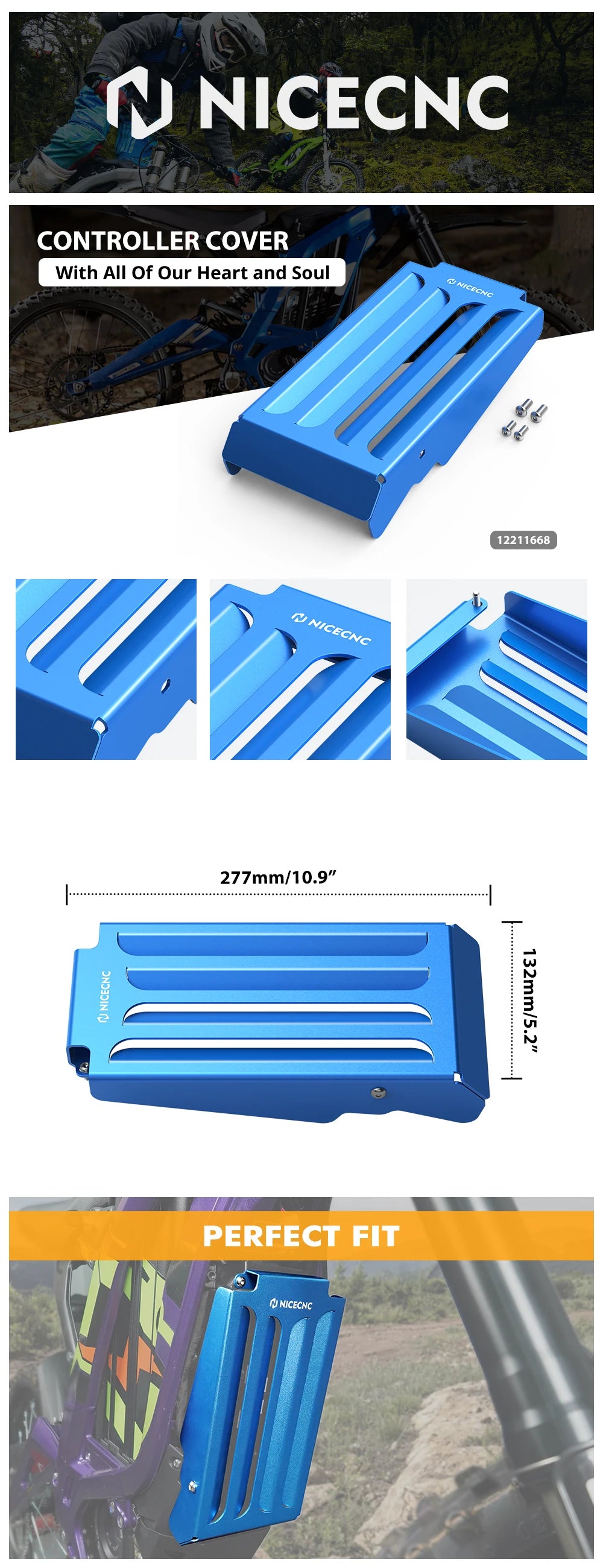For Surron Light Bee X S L1E For Segway X160 X260 Motorcycle Controller Cover Heat Sink Guard For Sur-Ron light bee X Aluminum RISE DEFENSE SYSTEMS.AI PRODUCTS