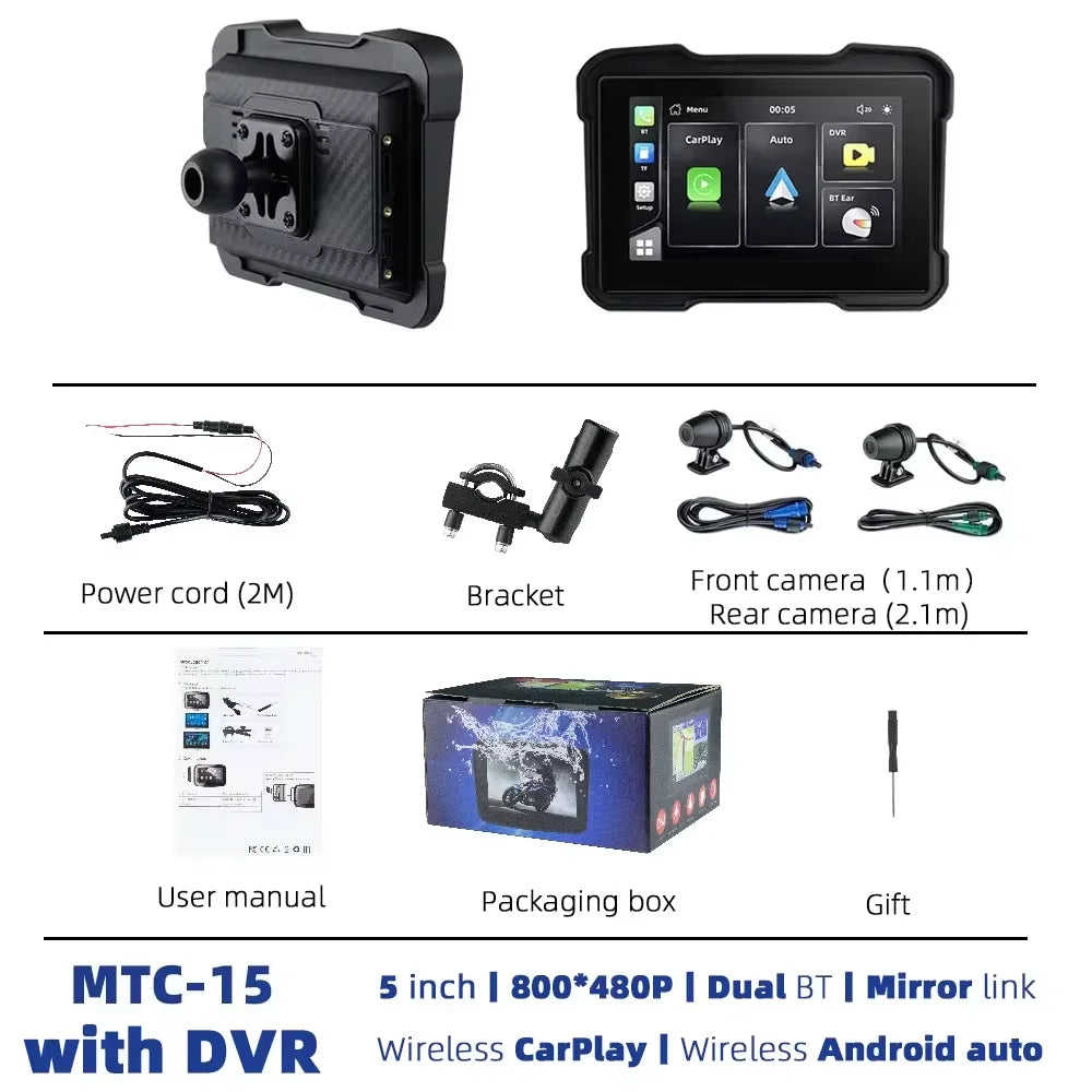 EKIY Motorcycle Navigation Apple CarPlay Display Screen Portable Motorcycle Wireless Android Auto Monitor Waterproof RISE DEFENSE SYSTEMS.AI PRODUCTS