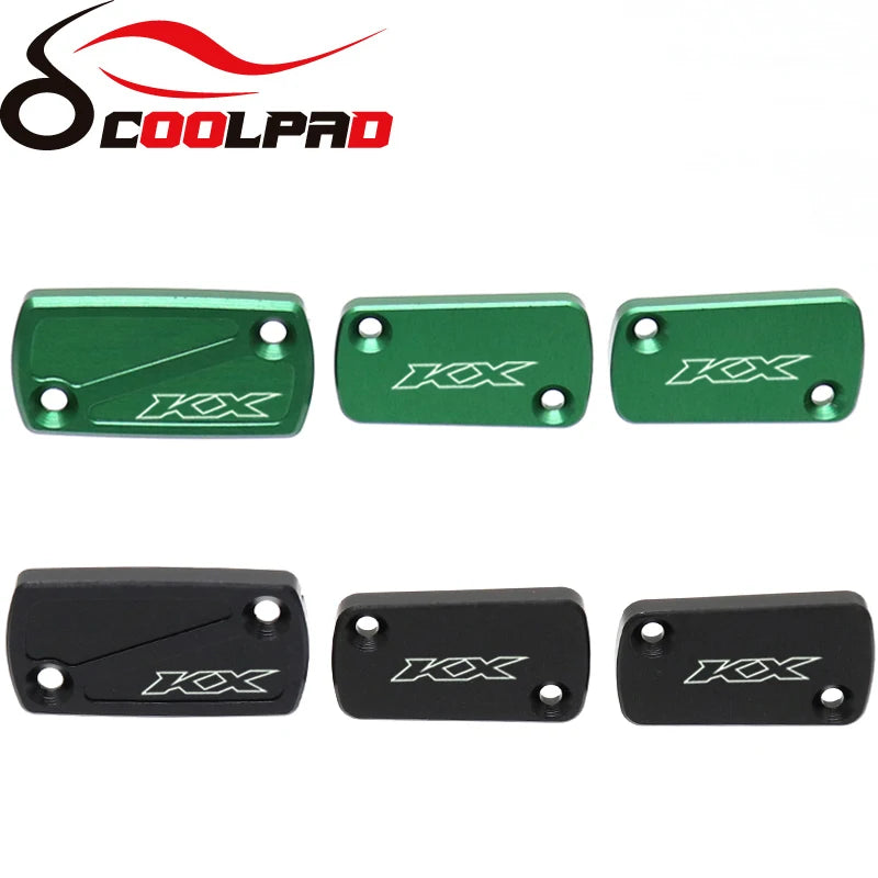 3PCS For KAWASAKI KX250 KX450 Front Rear Brake Fluid Reservoir Cover 2019-2023 KX 250 450 Motorcycle Oil Fluid Cover Accessories RISE DEFENSE SYSTEMS.AI PRODUCTS