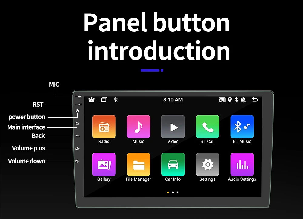 BQCC 4core 2 Din Car Radio Androidauto Carplay Android 13 GPS Car Audio 7"/9"/10" WIFI BT IPS Automotive Multimedia Player RISE DEFENSE SYSTEMS.AI PRODUCTS