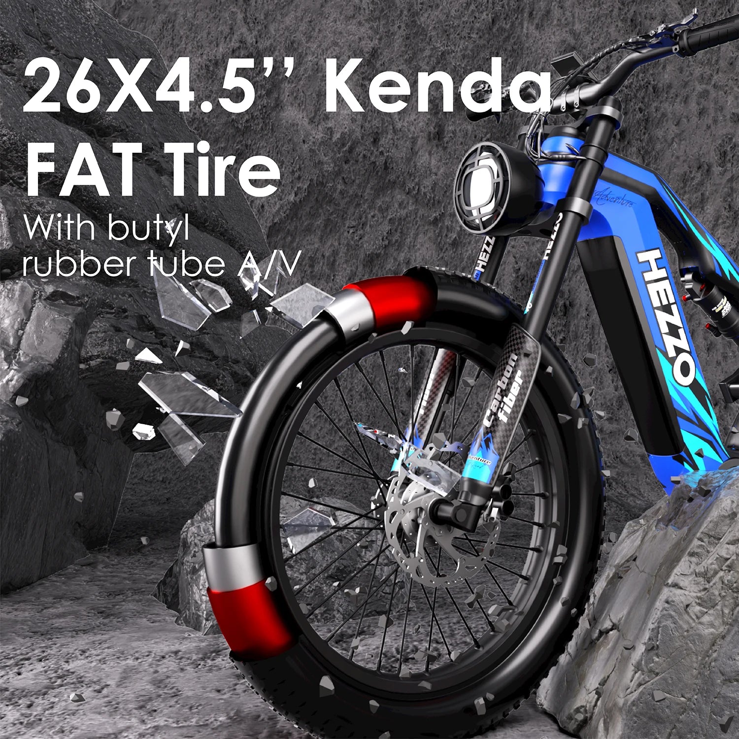 HEZZO Carbon Fiber Ebike 52V 1000W Bafang M620 Middrive Electric Bicycle 21Ah LG 50Kmp 26X4.8