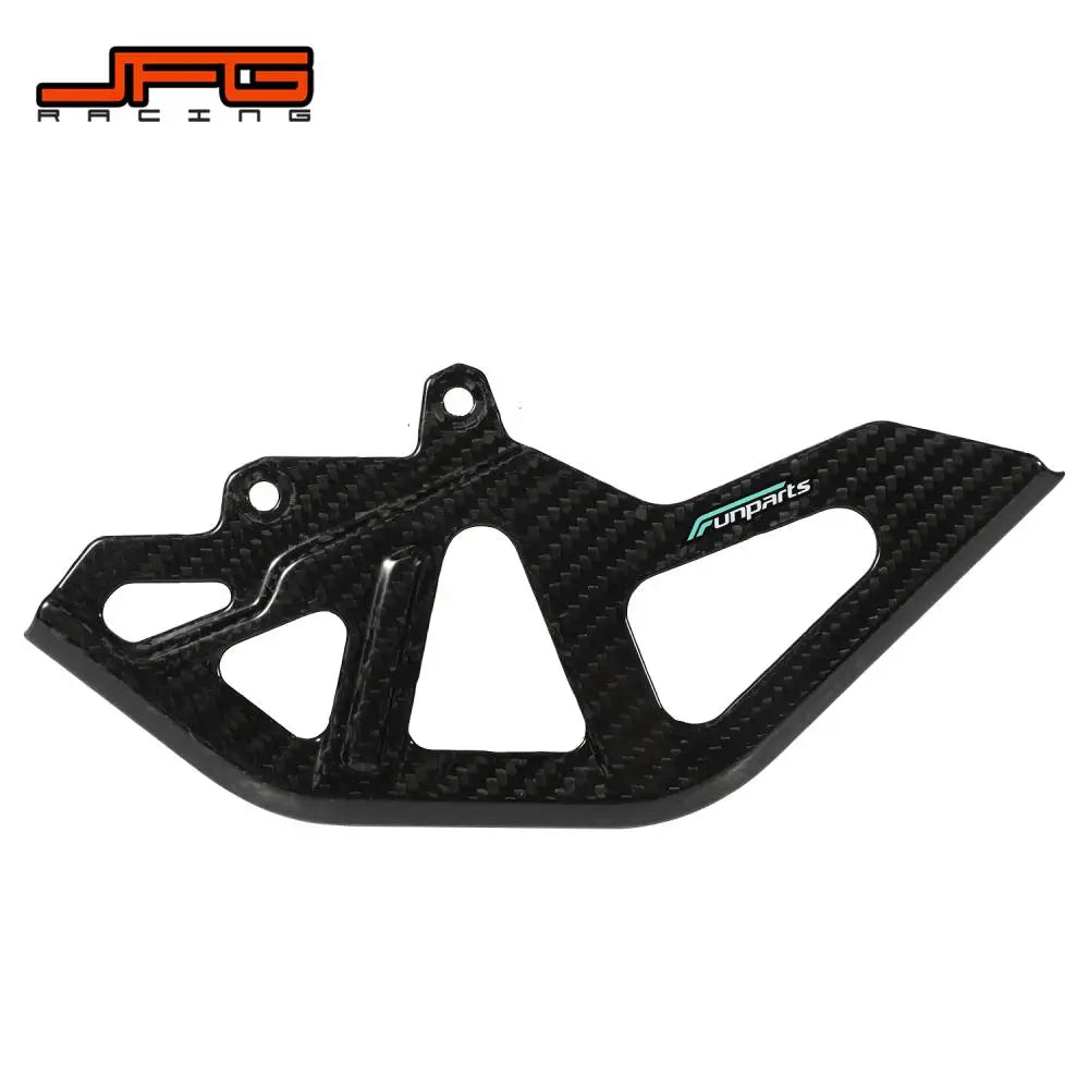 Funparts Motorcycle Rear Disc Guard Cover Carbon Fiber Protection For SUR-RON Surron S X Off-Road Electric Vehicle Dirt Pit Bike RISE DEFENSE SYSTEMS.AI PRODUCTS
