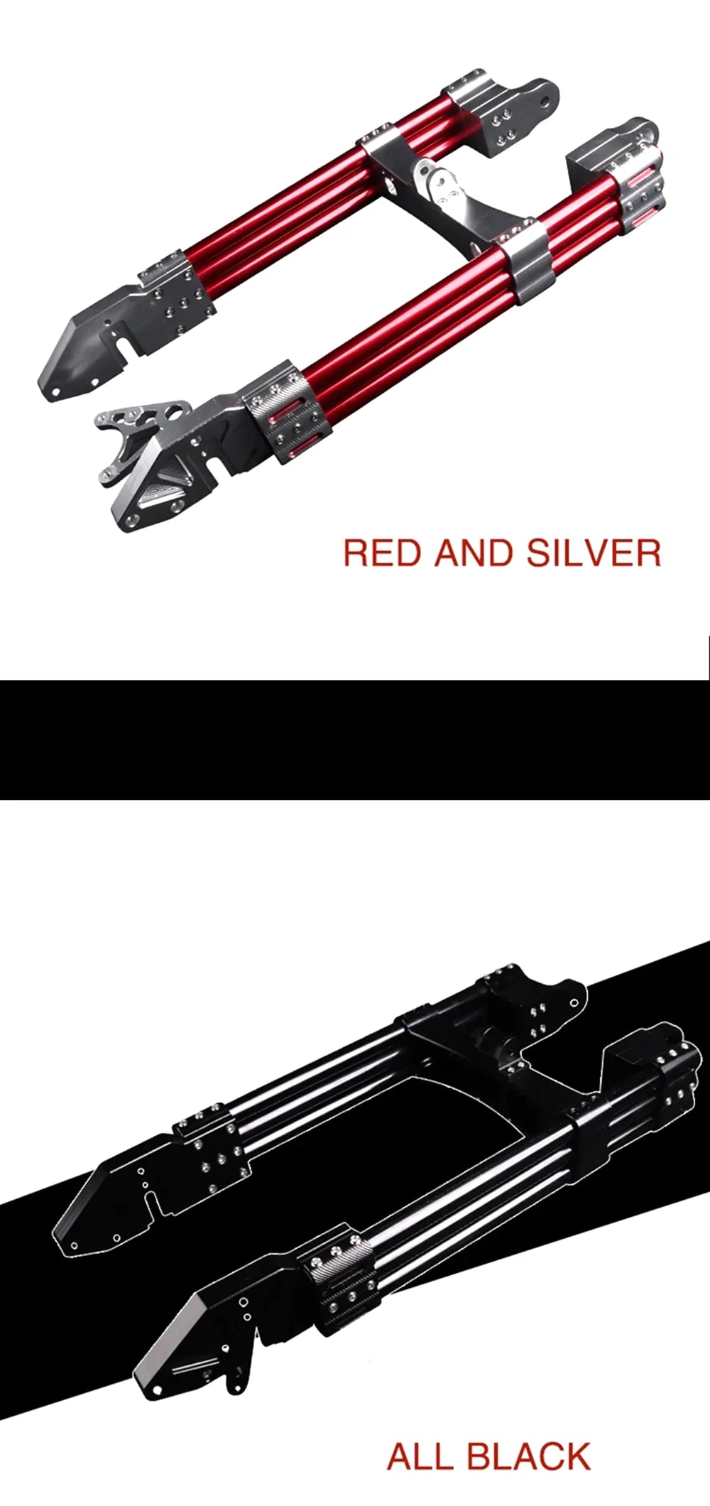 Electric Motorcycle Swing Arm New 3D CNC Adjustable 3-tube Water Pipe Rear Flat Fork Universal For M3 M5 M6 Little Monkey Modify RISE DEFENSE SYSTEMS.AI PRODUCTS