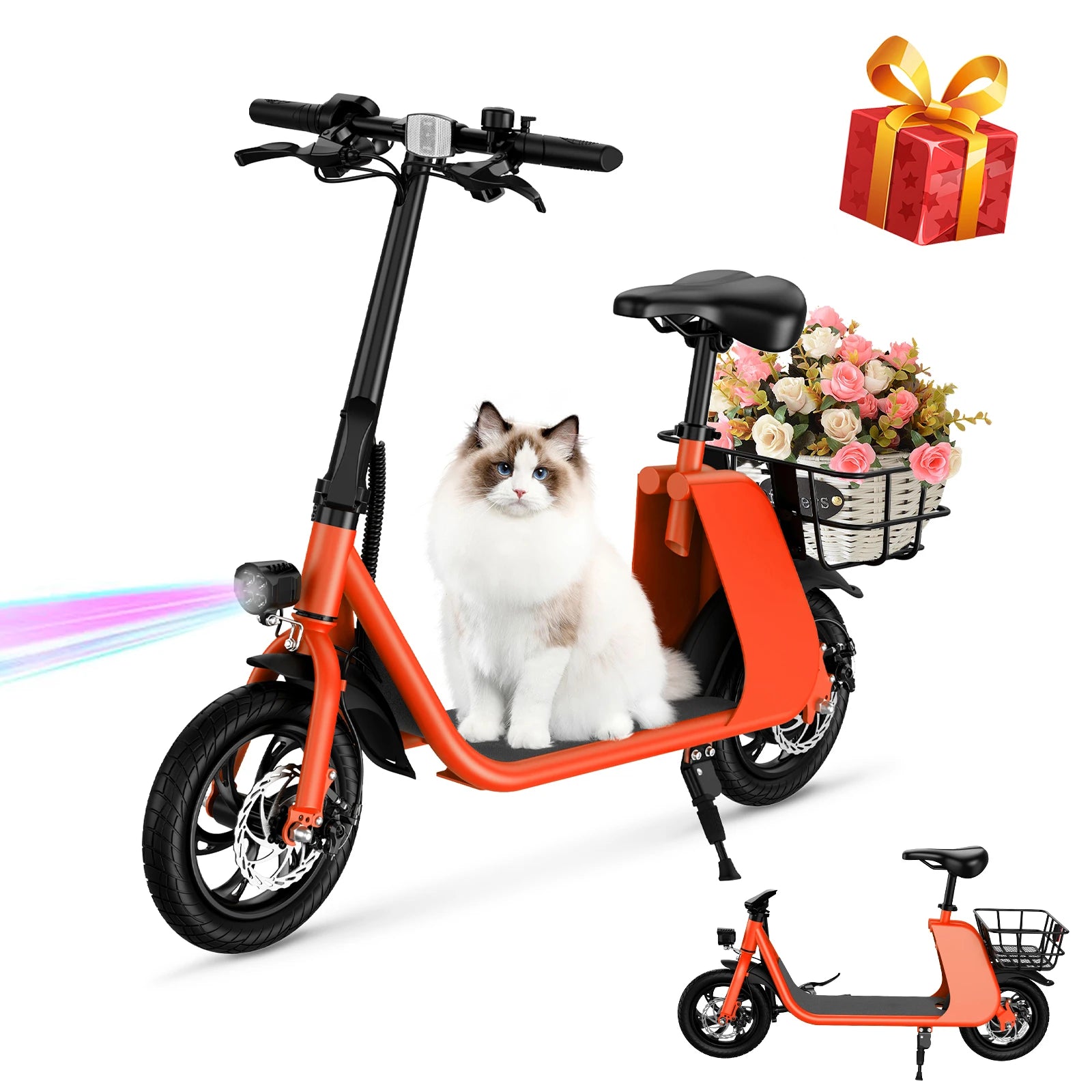HEZZO Electric Scooter Adults W/ 36V 8Ah Battery 630W Peak Motor 15.5mph Max Speed 14 inch Folding Electric Bike Range 31 Miles RISE DEFENSE SYSTEMS.AI PRODUCTS