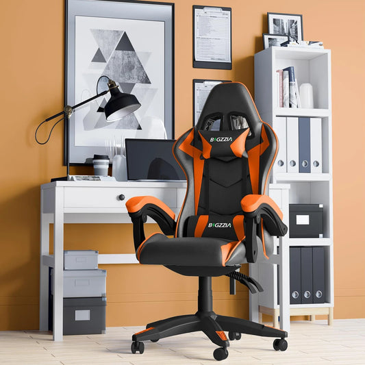 Gaming Chair Office Chair Ergonomic PU Leather Computer Desk Chair with Headrest and Lumbar Support Game Chairs Racing Chair RISE DEFENSE SYSTEMS.AI PRODUCTS