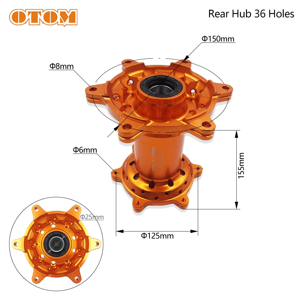 Motorcycle CNC Machined Front Rear Wheel Hub 36 Holes Rims Spokes For KTM SX XC HUSQVARNA FC TC GASGAS MC EX 125-450 2016-2023 RISE DEFENSE SYSTEMS.AI PRODUCTS