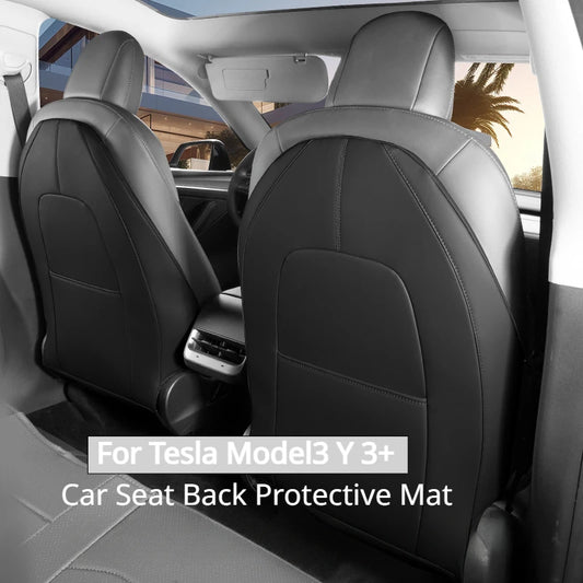 Car Seatback Protector For Tesla Model 3 Y 3+ Highland 2024 Seat Back Protective Child Anti-Kick Mats Black Leather Accessories RISE DEFENSE SYSTEMS.AI PRODUCTS