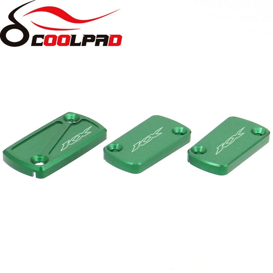 3PCS For KAWASAKI KX250 KX450 Front Rear Brake Fluid Reservoir Cover 2019-2023 KX 250 450 Motorcycle Oil Fluid Cover Accessories RISE DEFENSE SYSTEMS.AI PRODUCTS