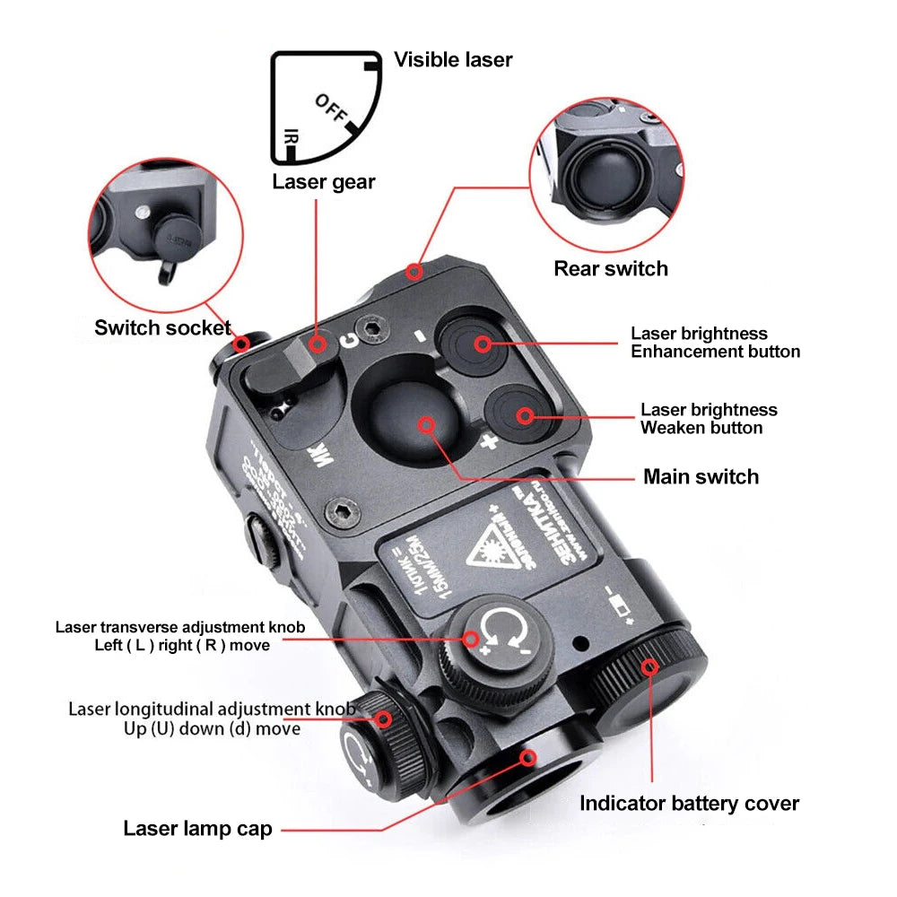 Green Laser&Infrared IR 850NM Night Vision Flashlight, Aluminum Alloy Torch Remote Control Switch, Night Hunting;Outdoor Camping RISE DEFENSE SYSTEMS.AI PRODUCTS