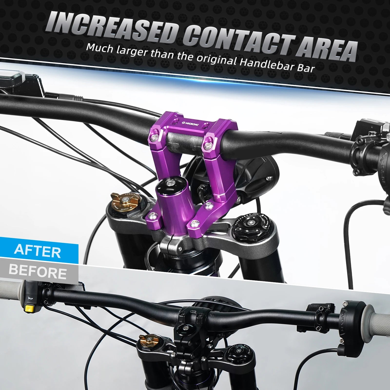 NICECNC For Surron Light Bee X S L1E Electric Dirt Bike Front Handlebar Bar Riser Mount Bracket Front Rear Brake Reservoir Cover RISE DEFENSE SYSTEMS.AI PRODUCTS