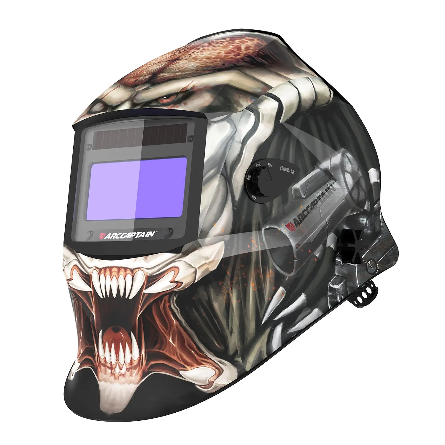 ARCCAPTAIN Welding Helmet Welder Mask Chameleon Large View True Color Solar Power Auto Darkening Welding For Arc Weld Grind Cut RISE DEFENSE SYSTEMS.AI PRODUCTS