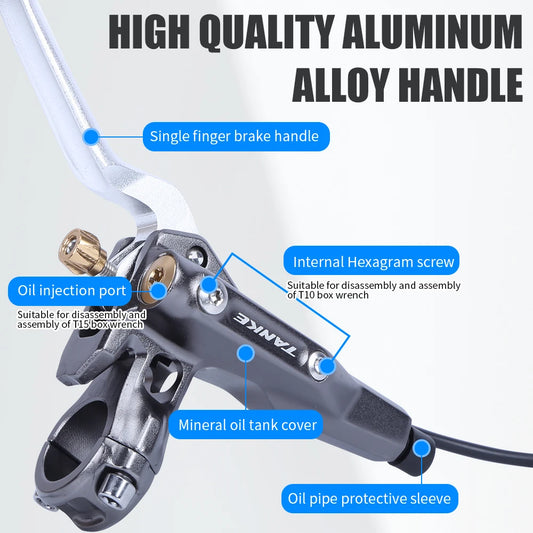 TANKE E-Bike MTB 4 Piston Hydraulic Disc Brake Set 160mm Rotors Oil Pressure Brakes Front Rear Mountain Bicycle Clamp Ultralight RISE DEFENSE SYSTEMS.AI PRODUCTS
