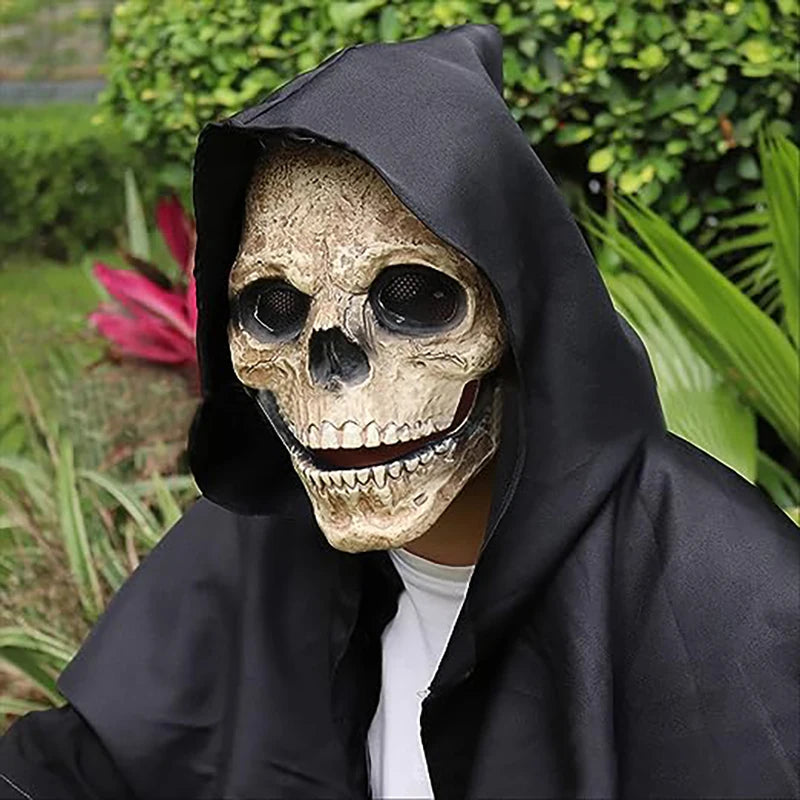 Halloween Skull Masks  LED Eyes Glowing Mouth Movable Horror Skull Head Mask Skull Full Head Bone Cover Haunted House Props RISE DEFENSE SYSTEMS.AI PRODUCTS