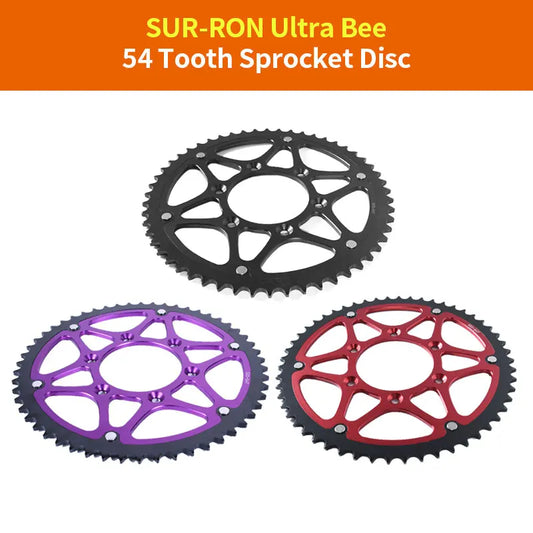 For SUR-RON Ultra Bee Steel-clad Aluminum 54 Tooth Sprocket Disc Plate E-bike Off-road Dirtbike Motorcycle Accessories SURRON RISE DEFENSE SYSTEMS.AI PRODUCTS