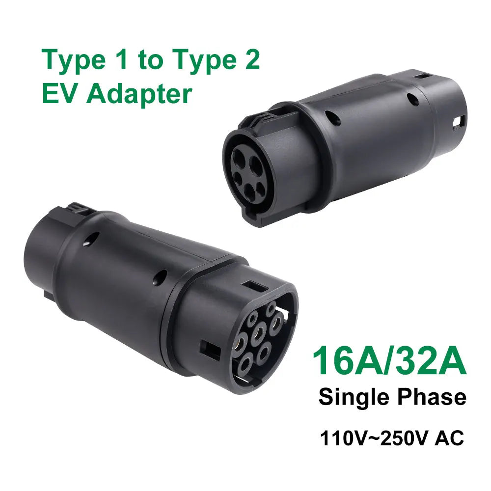JDMEX Electric Vehicle Charging Connector Type 1 J1772 to Type 2 EV Adapter Type 1 to Type 2 IEC 62196-2 EVSE Charger EV Adaptor RISE DEFENSE SYSTEMS.AI PRODUCTS
