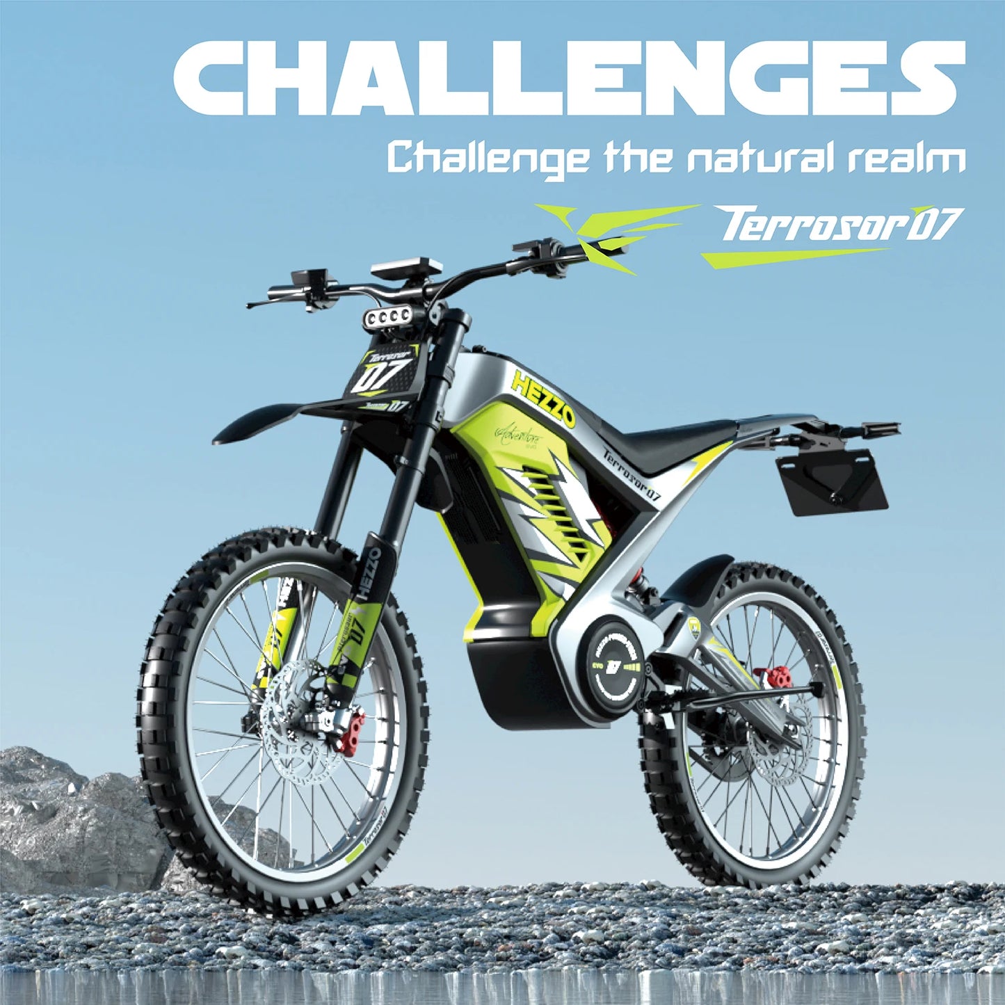 HEZZO-Electric Dirt Bike, Off-Road Ebike, Top Speed 100 km/h, 389NM, 120km Long Range, 72V, 35Ah, 8000W RISE DEFENSE SYSTEMS.AI PRODUCTS