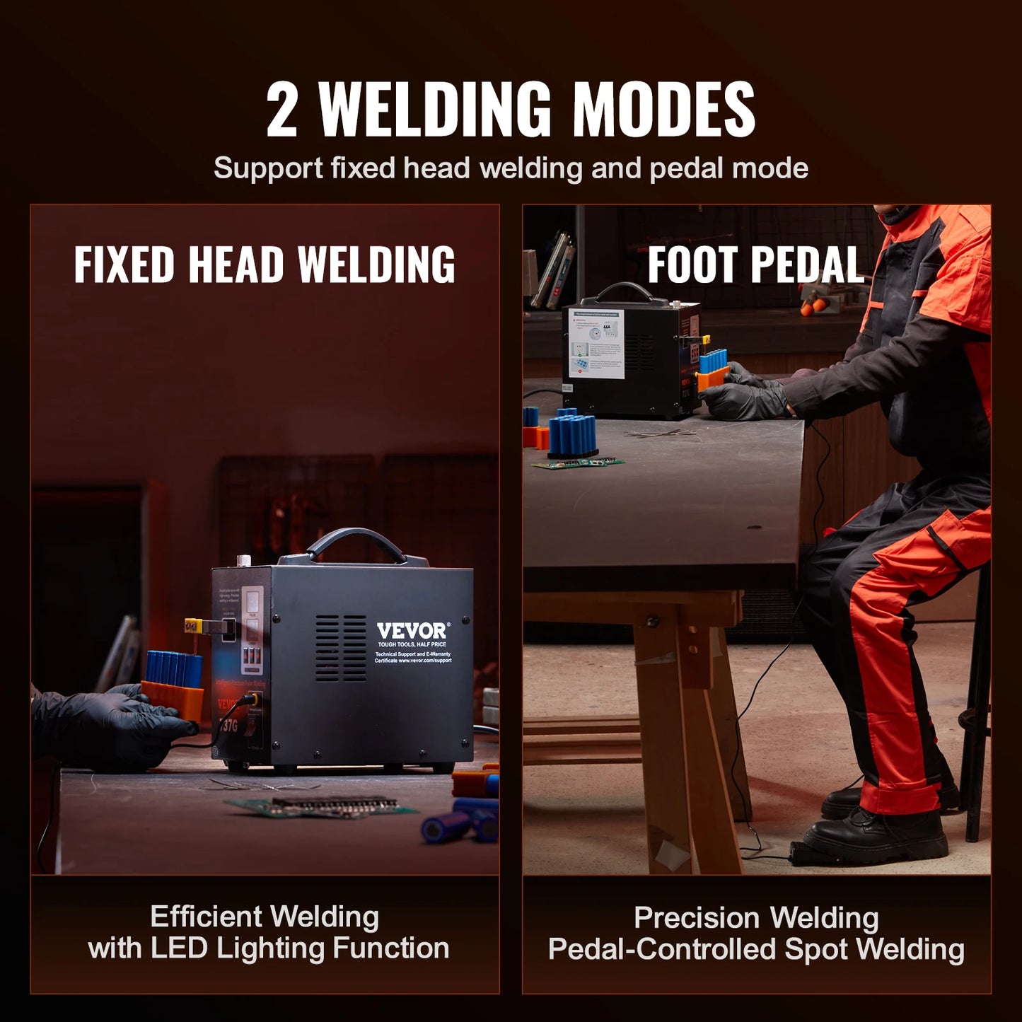 VEVOR 737G Spot Welder Portable Battery Welding Machine Soldering Station W/ 2 Welding Modes LED Lighting for 18650 Battery Pack RISE DEFENSE SYSTEMS.AI PRODUCTS