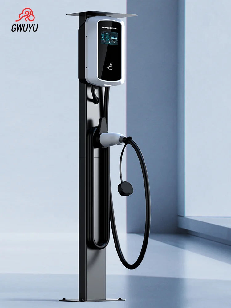 GWUYU EV Charging Station Pile Post Universal Upright Post Outdoor Weather-Proof Pedestal Holder Stand Type 1 Type 2 Charger RISE DEFENSE SYSTEMS.AI PRODUCTS