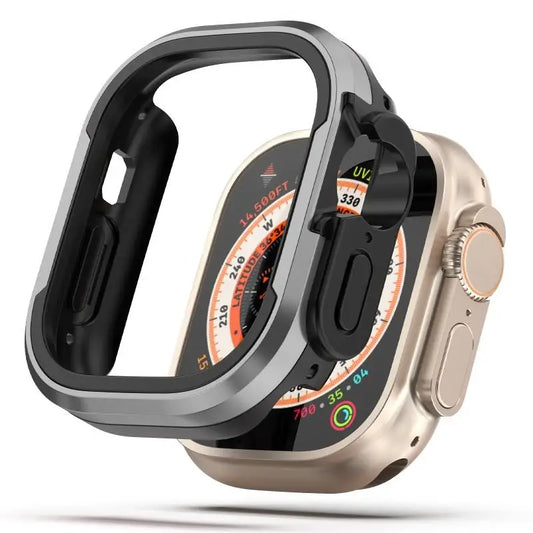 Aluminum alloy Case For Apple Watch Ultra 2 49mm series 9 8 7 6 se 5 TPU Bumper+Metal Frame For iWatch 45mm 41mm 44mm 40mm Cover RISE DEFENSE SYSTEMS.AI PRODUCTS