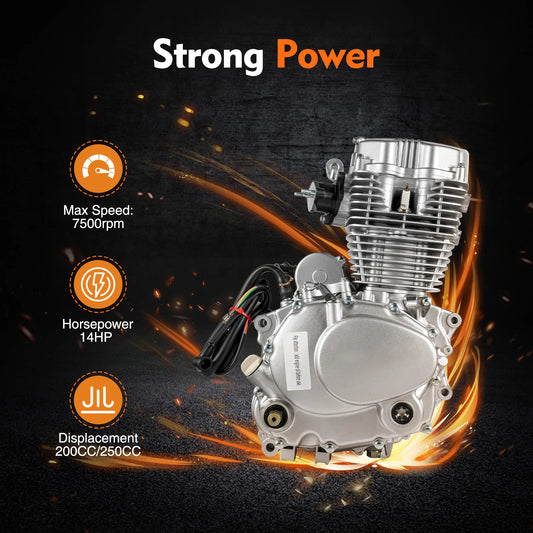 200CC 250CC ATV Engine Vertical Motorcycle Engine Set w/Transmission Motor 4-Stroke & 5-Speed Manual Transmission ATV RISE DEFENSE SYSTEMS.AI PRODUCTS