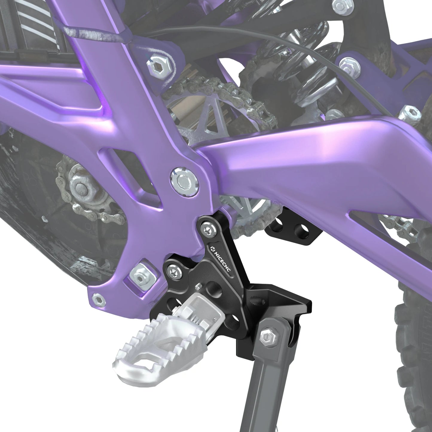 For Surron Light Bee X S L1E LBX Segway X160 X260 NICECNC Electric Dirt Bike Foot Pegs Mount Bracket Footrest Support Brace Kit RISE DEFENSE SYSTEMS.AI PRODUCTS