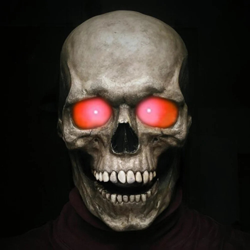 Halloween Skull Masks  LED Eyes Glowing Mouth Movable Horror Skull Head Mask Skull Full Head Bone Cover Haunted House Props RISE DEFENSE SYSTEMS.AI PRODUCTS