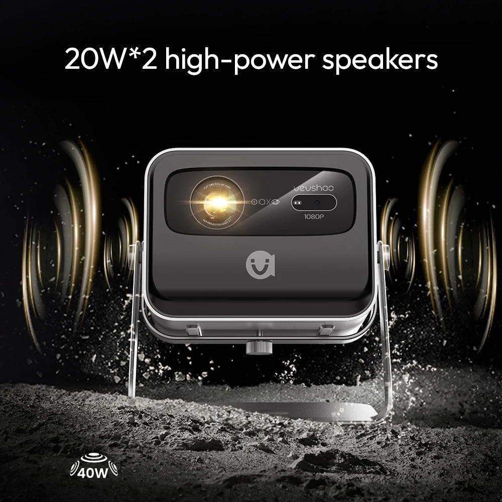 VEVSHAO V80 4K Projector Full HD1080P 2200 Anis Lumens Android 11.0 WiFi 6 Video Home Movie Theater Projectors with Base Stand RISE DEFENSE SYSTEMS.AI PRODUCTS