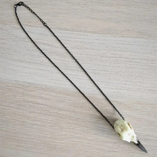 Raven Skull Necklace Halloween Jewelry Gothic Necklace, Raven Jewellery Gift Idea Spooky Scary Plague Doctor Witch RISE DEFENSE SYSTEMS.AI PRODUCTS