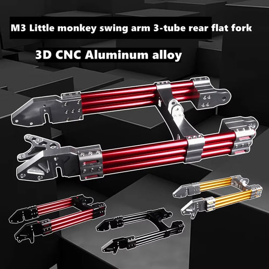 Electric Motorcycle Swing Arm New 3D CNC Adjustable 3-tube Water Pipe Rear Flat Fork Universal For M3 M5 M6 Little Monkey Modify RISE DEFENSE SYSTEMS.AI PRODUCTS