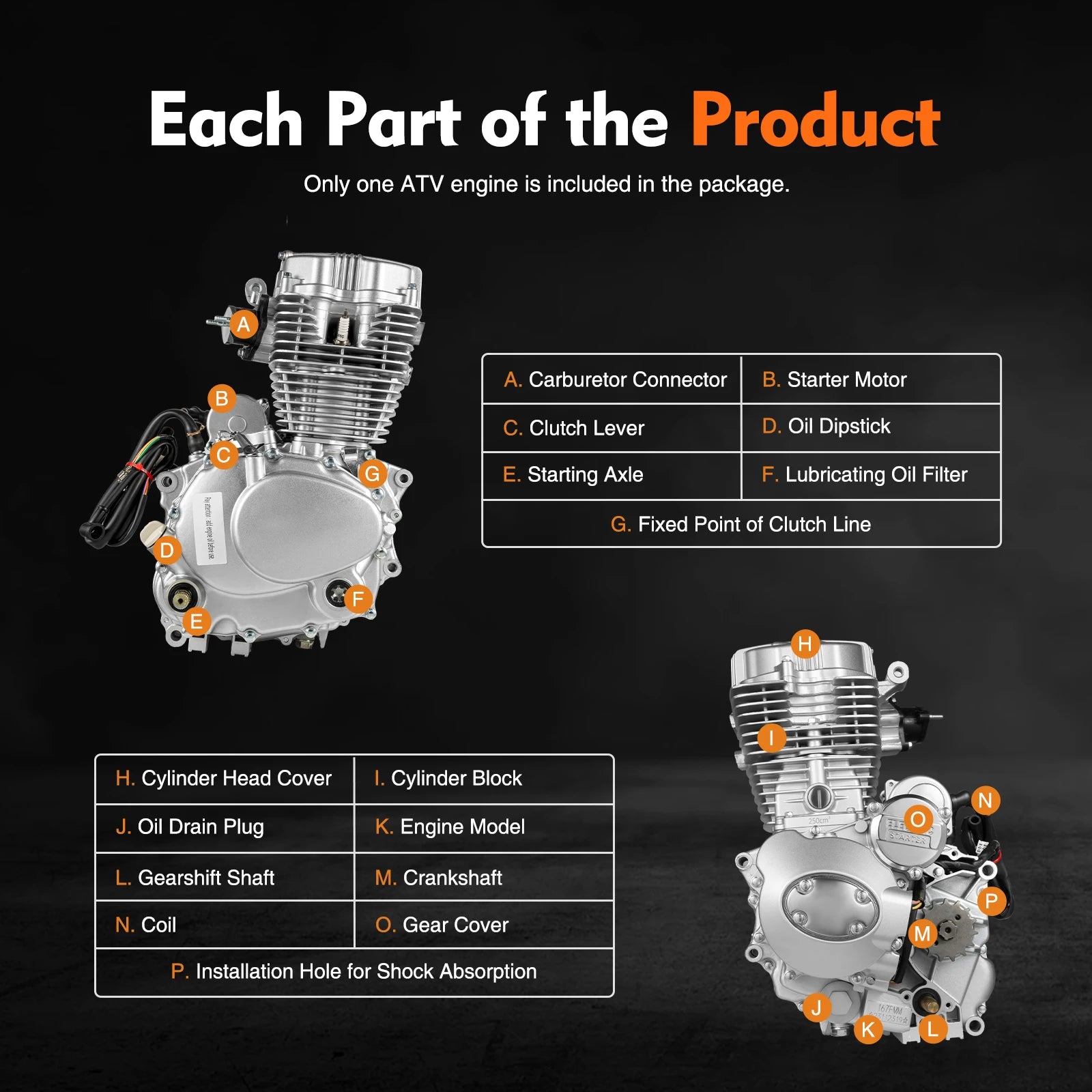 200CC 250CC ATV Engine Vertical Motorcycle Engine Set w/Transmission Motor 4-Stroke & 5-Speed Manual Transmission ATV RISE DEFENSE SYSTEMS.AI PRODUCTS