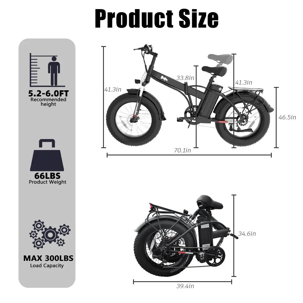 HX Q22 Pro 2000W Adult Ebike Electric Bike Folding 62KM/H 35AH 48V 20 inch Fat Tire Electric Bicycle Off-road Cycling Bike RISE DEFENSE SYSTEMS.AI PRODUCTS