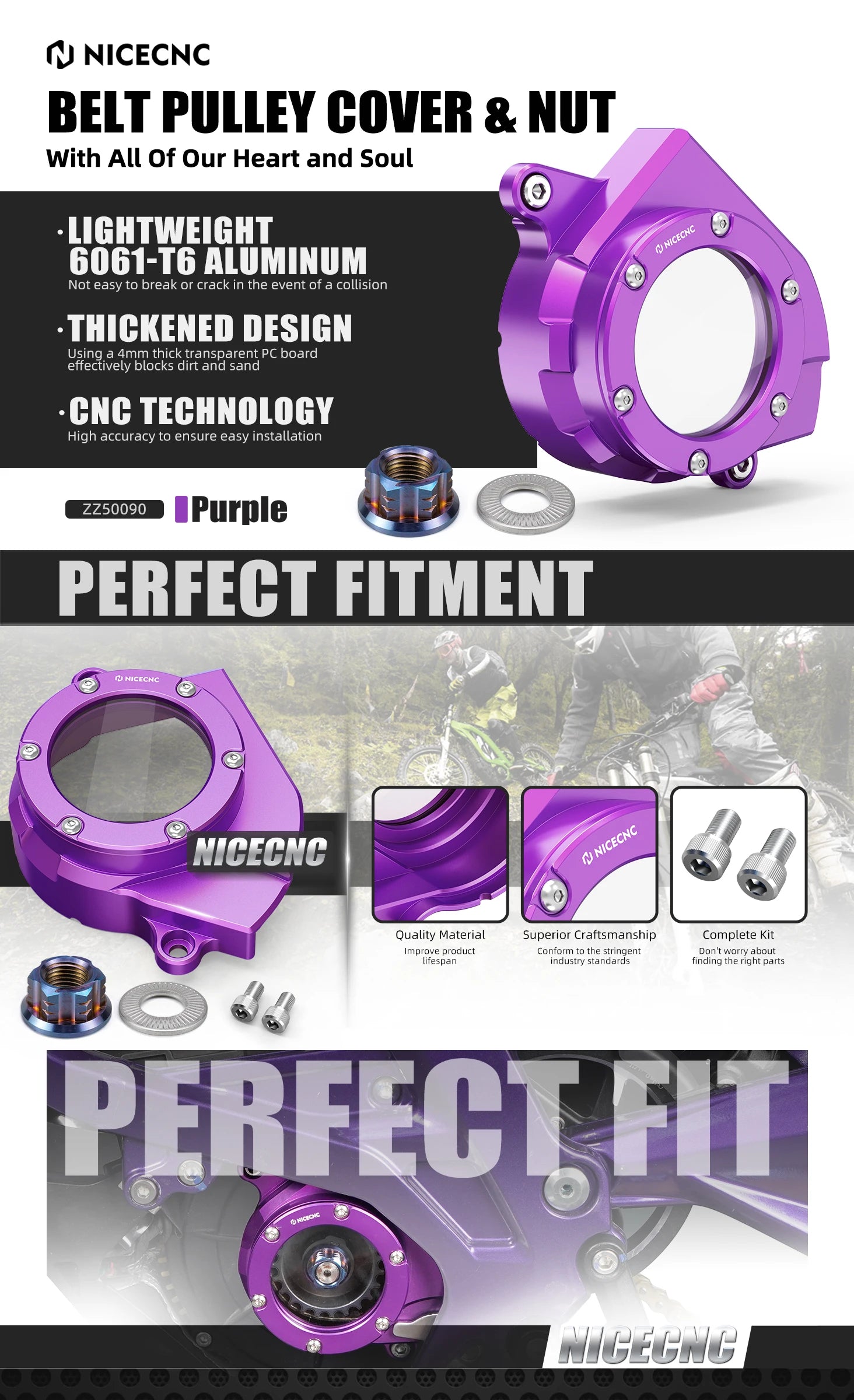 For Surron light bee X Belt Pulley Cover & Primary Belt Pulley Nut light bee S light bee L1E Segway X160 X260 Electric Dirt Bike RISE DEFENSE SYSTEMS.AI PRODUCTS