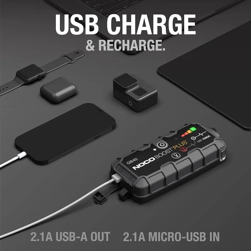 NOCO Boost Plus GB40 1000A UltraSafe Car Battery Jump Starter, 12V Battery Pack, Battery Booster, Jump Box, Portable Charger RISE DEFENSE SYSTEMS.AI PRODUCTS