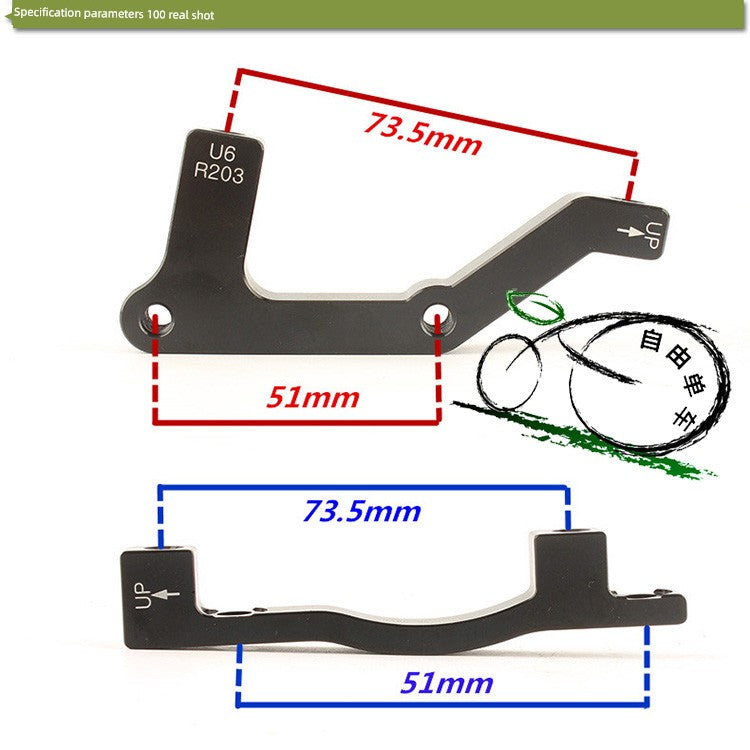 Mountain Bike B Column Frame Restoration 203mm Disc Clamp Adapter a Column Front Fork Restoration 8-Inch Plate Brake Block RISE DEFENSE SYSTEMS.AI PRODUCTS