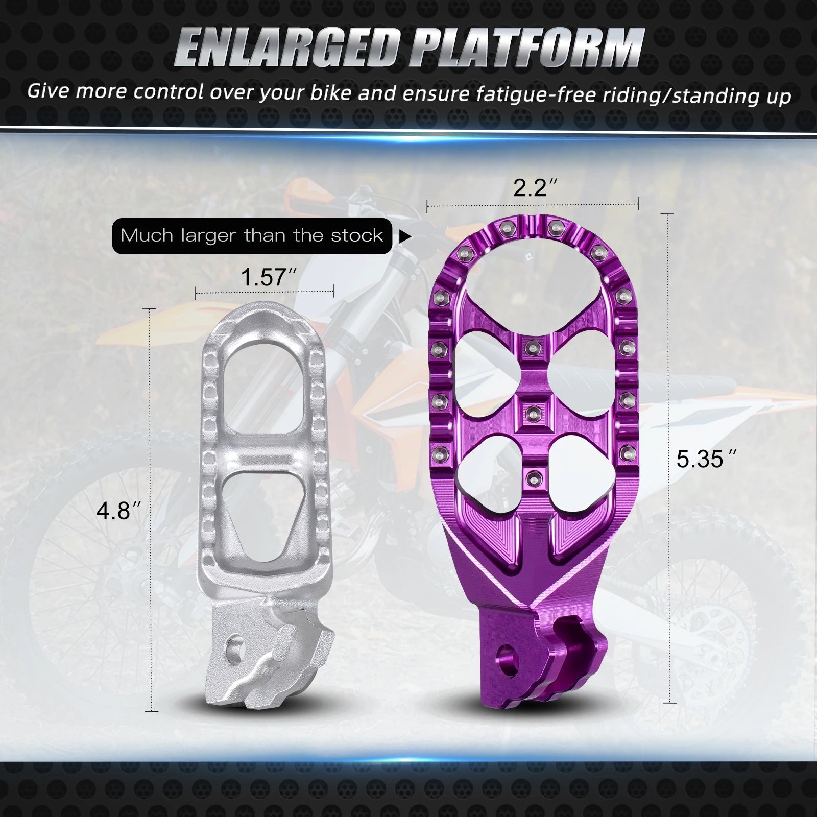 For Sur-Ron Light Bee X S L1E Surron Electric Dirt Bike Enlarged Foot Pegs Footrest Footpegs For Segway X160 X260 2024 2023 2022 RISE DEFENSE SYSTEMS.AI PRODUCTS