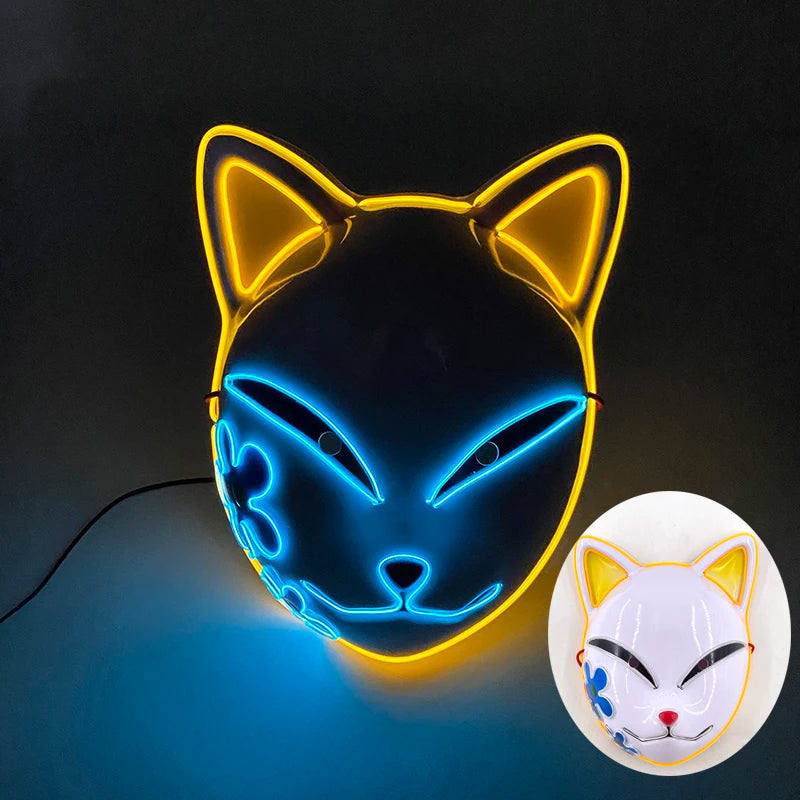 Halloween Film Theme Light Up Glowing Scary Mask LED Luminous Horror Purge Mask Cosplay Bar Party Supplies Neon Full Face Mask RISE DEFENSE SYSTEMS.AI PRODUCTS