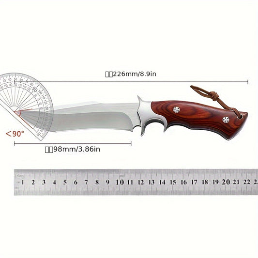 Breaking the Lion King Outdoor Straight Knife Leather Right or Left Hand Horizontal Fixed Blade Sheath Outdoor Camping Stainless Steel Knife RISE DEFENSE SYSTEMS.AI PRODUCTS