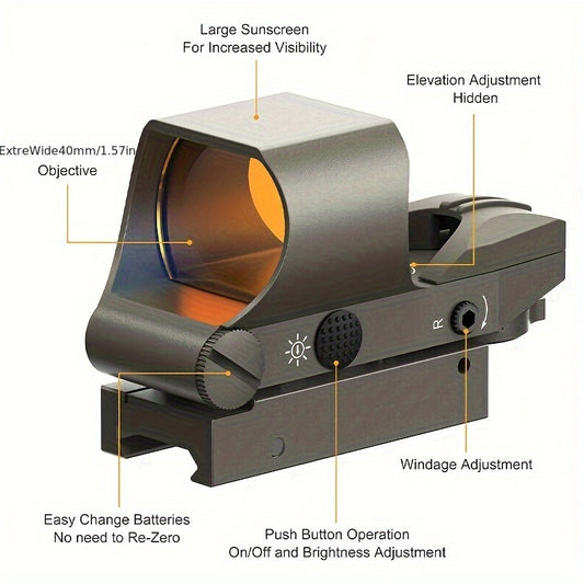 Sight, Multiple Reticle System Red Dot Sight With Picatinny Rail Mount, Absolute Co-Witness RISE DEFENSE SYSTEMS.AI PRODUCTS
