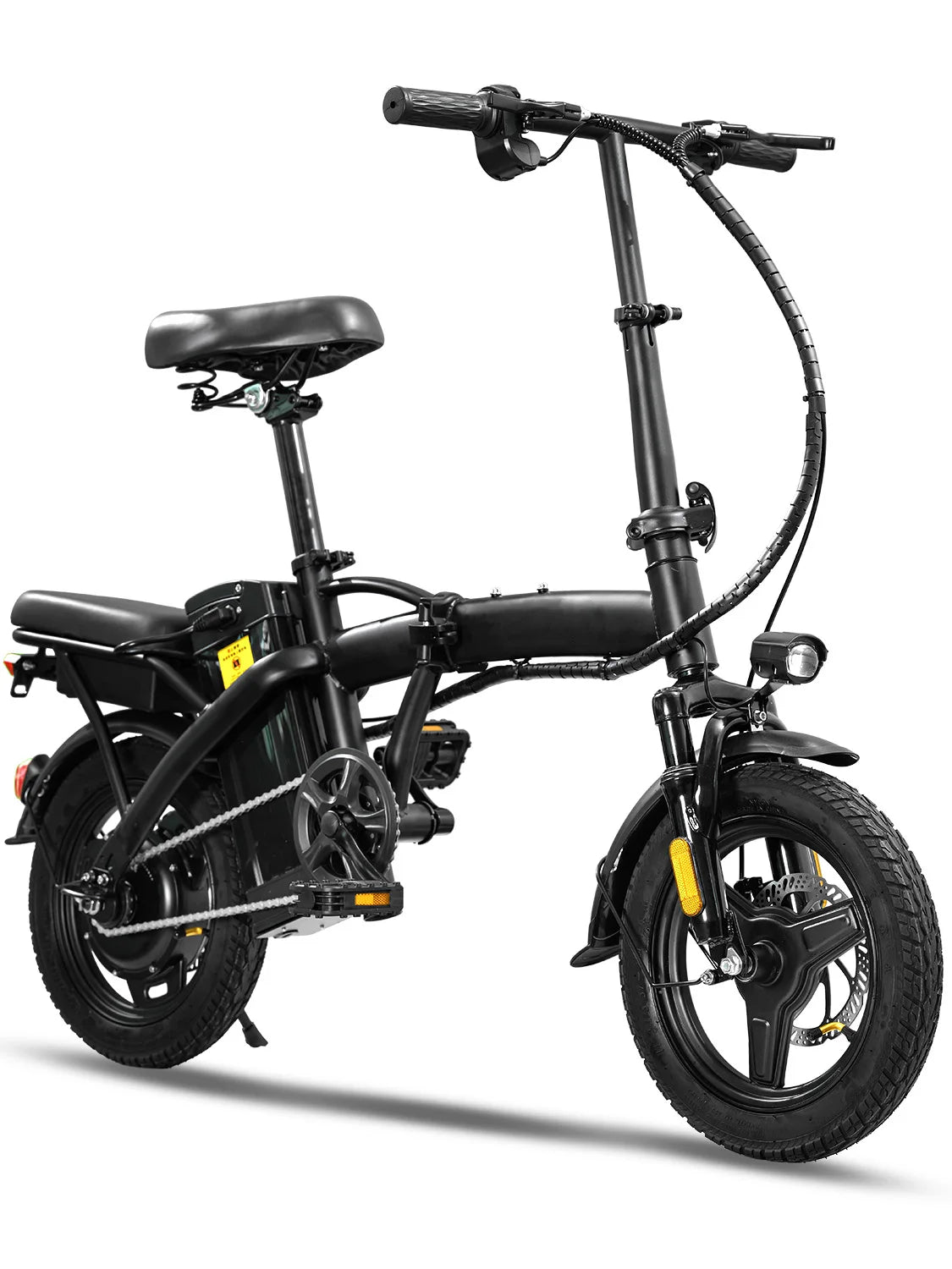 Adult folding basket electric bicycle, 350W high - speed 48V detachable battery, 14 inch front and rear double brake electric bicy - RISE DEFENSE SYSTEMS.AI PRODUCTS