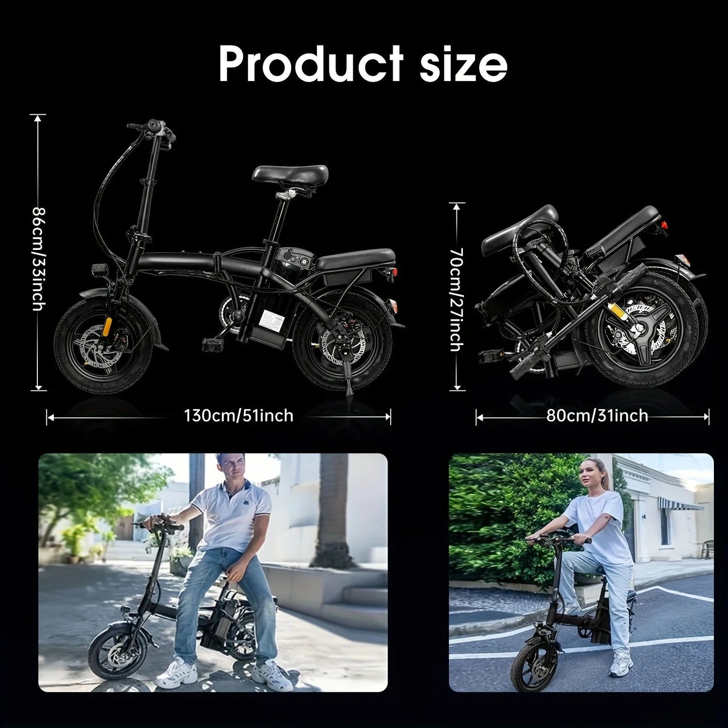 Adult folding basket electric bicycle, 350W high - speed 48V detachable battery, 14 inch front and rear double brake electric bicy - RISE DEFENSE SYSTEMS.AI PRODUCTS