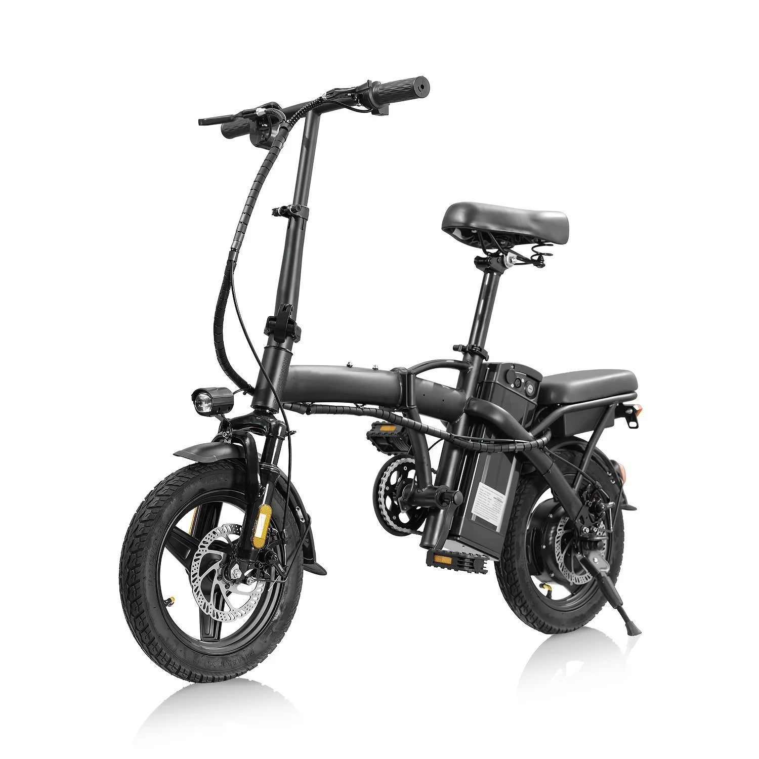 Adult folding basket electric bicycle, 350W high - speed 48V detachable battery, 14 inch front and rear double brake electric bicy - RISE DEFENSE SYSTEMS.AI PRODUCTS